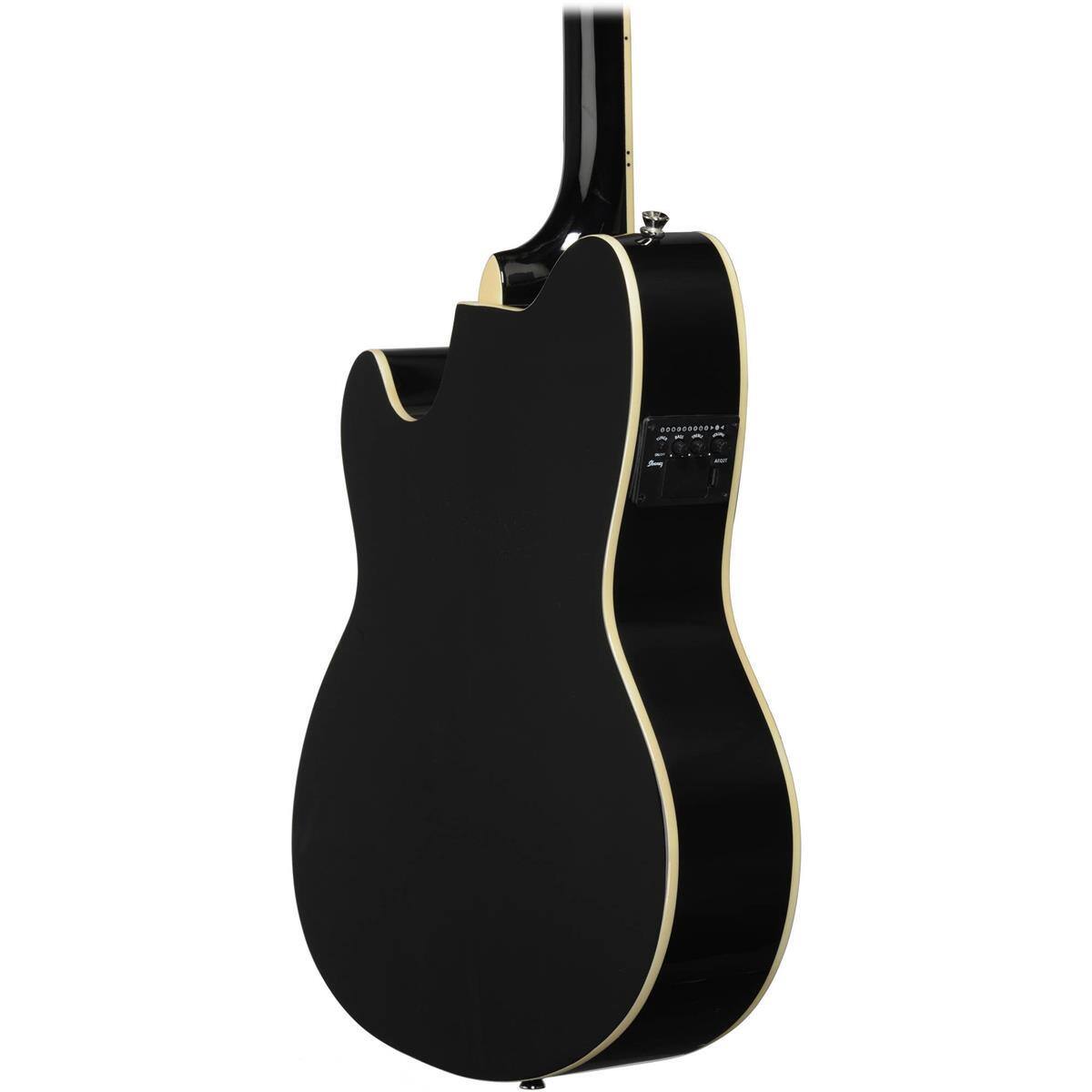 Alt View 2. Ibanez - Ibanez Talman Series TCY10E Acoustic Electric Guitar, Rosewood Fretboard, Black High Gloss.