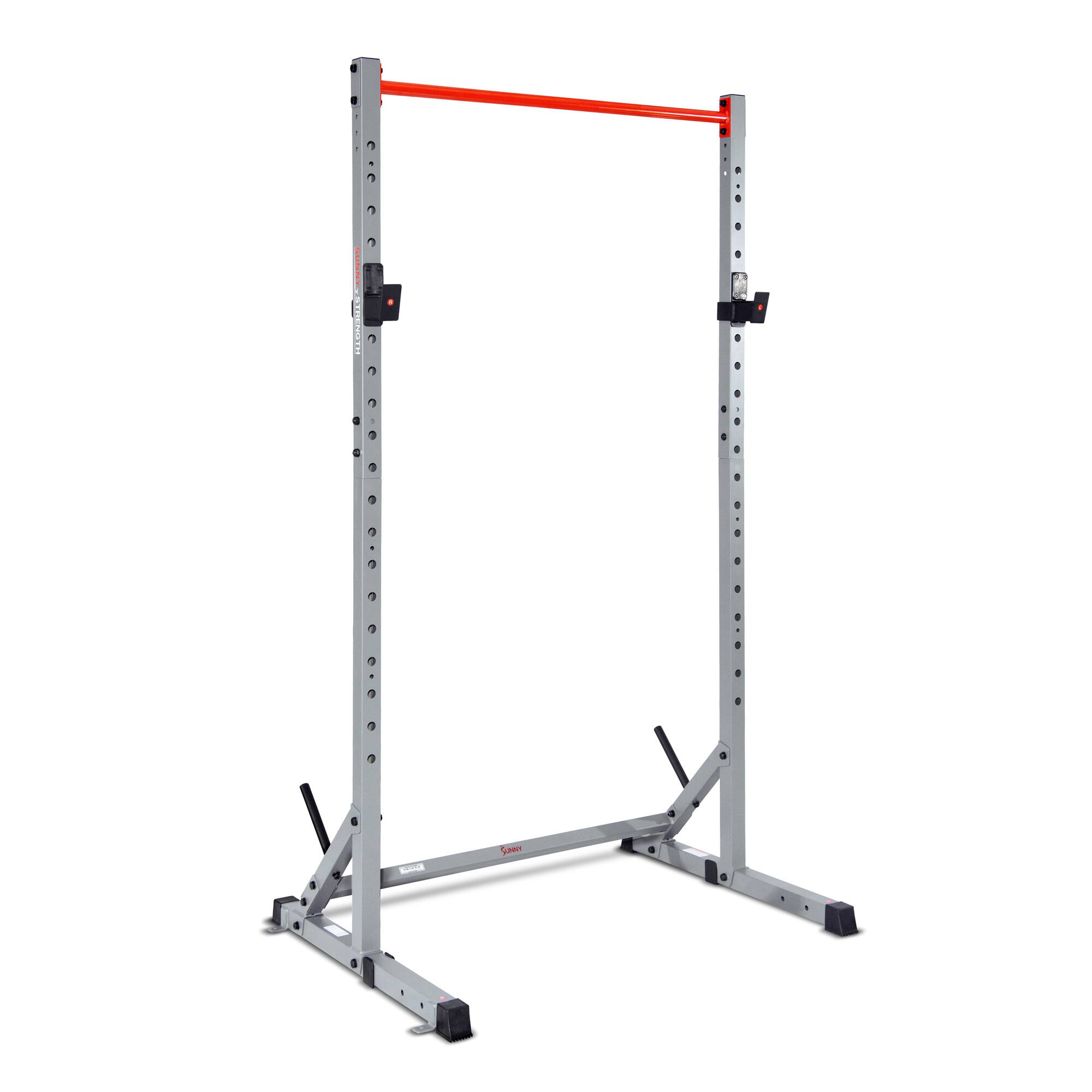 Angle. Sunny Health & Fitness - Essential Multifunction Squat Power Rack - Black.