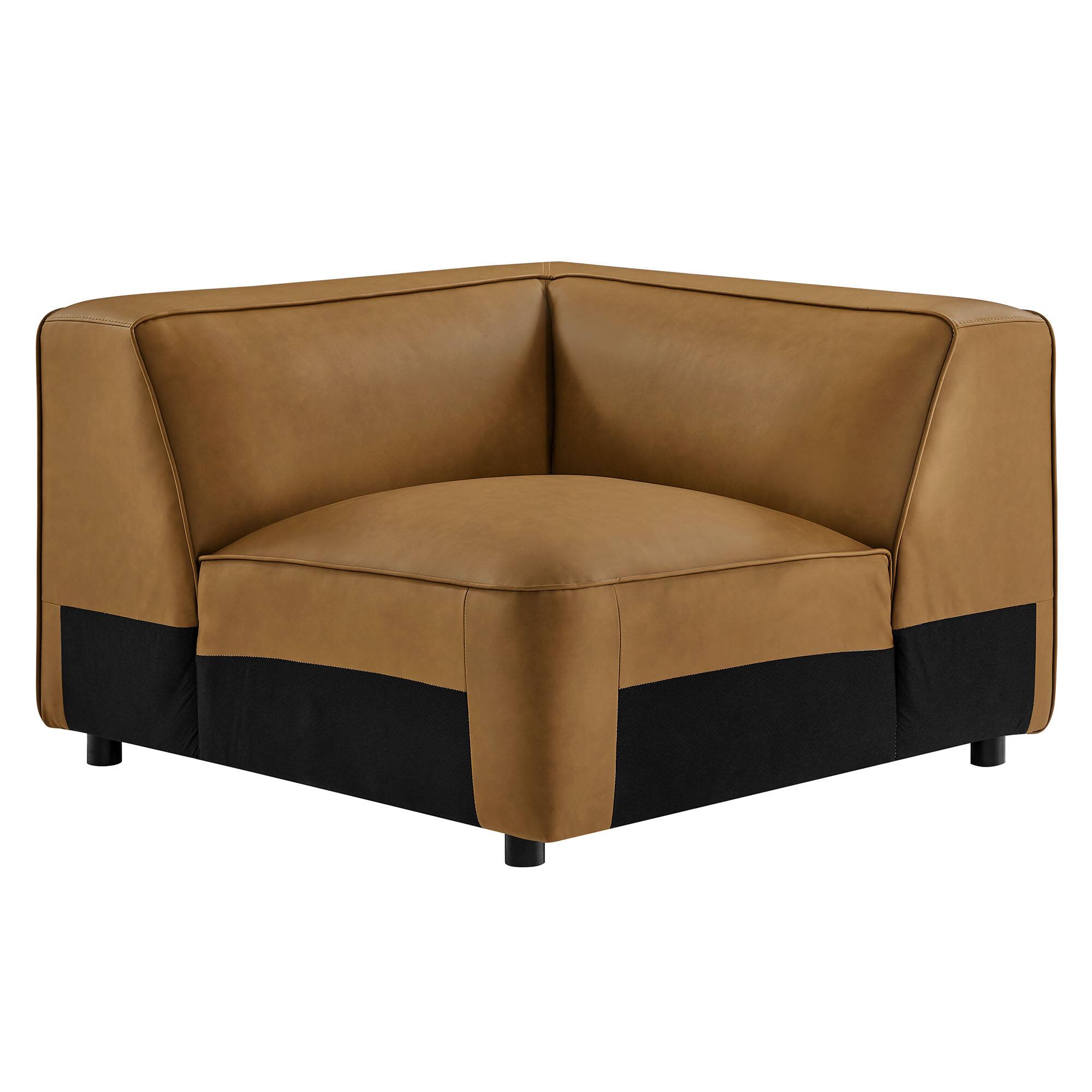 Alt View 5. Modway - Auren Upholstered Vegan Leather Modular Corner Chair by Modway - Camel.