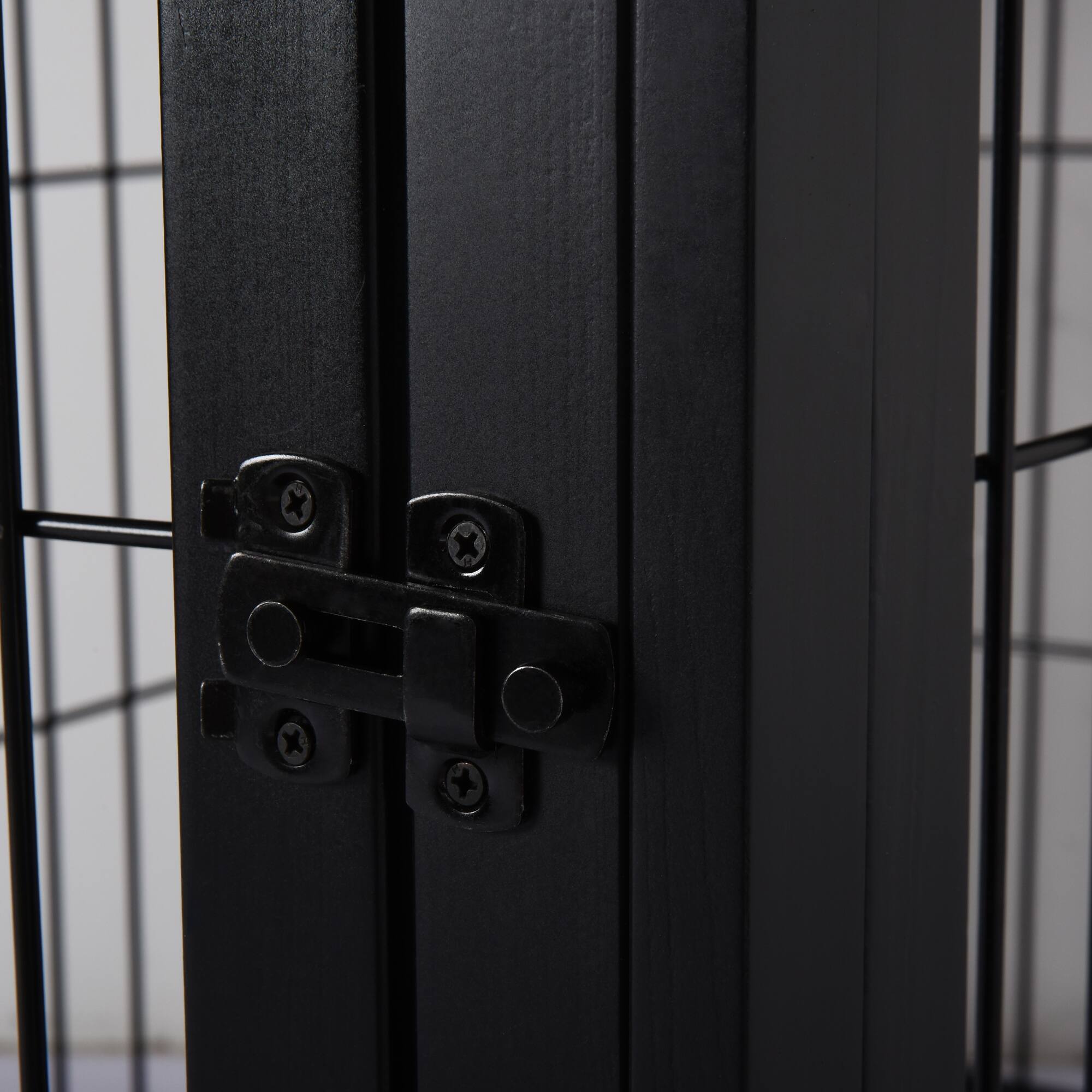 Alt View 8. Pawhut - Dog Crate Furniture, 32" Small Dog Cage End Table with 2 Doors, Lockable Door, Puppy Kennel Indoor.