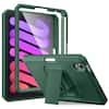 Front. DTTO - Shockproof Case for iPad mini 7 (A17 Pro) 2024 / iPad mini 6 2021 8.3 Inch, Built-in Screen Protector and Pencil Holder - Midnight Green.