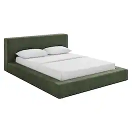 Luma Chenille Upholstered King Platform Bed Frame by Modway - Eucalyptus