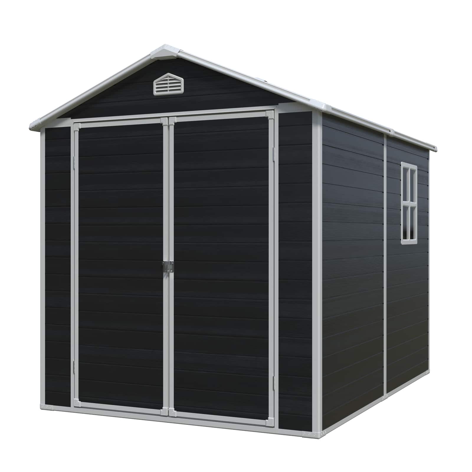 Mondawe - 6x8 FT Resin Outdoor Storage Shed - Black