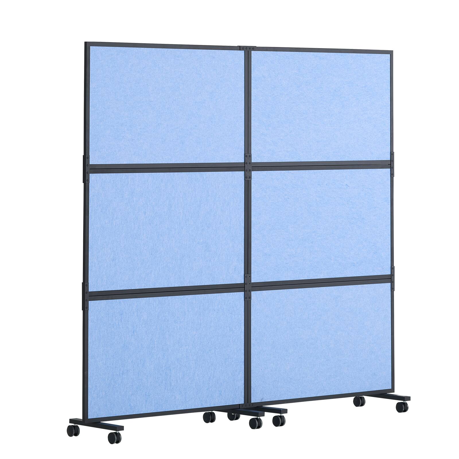 Alt View 5. VEVOR - Office Divider, 2 Panel Office Partition, Freestanding Office Divider Wall Partition & Privacy Divider Reduce Noise - Indigo Blue.