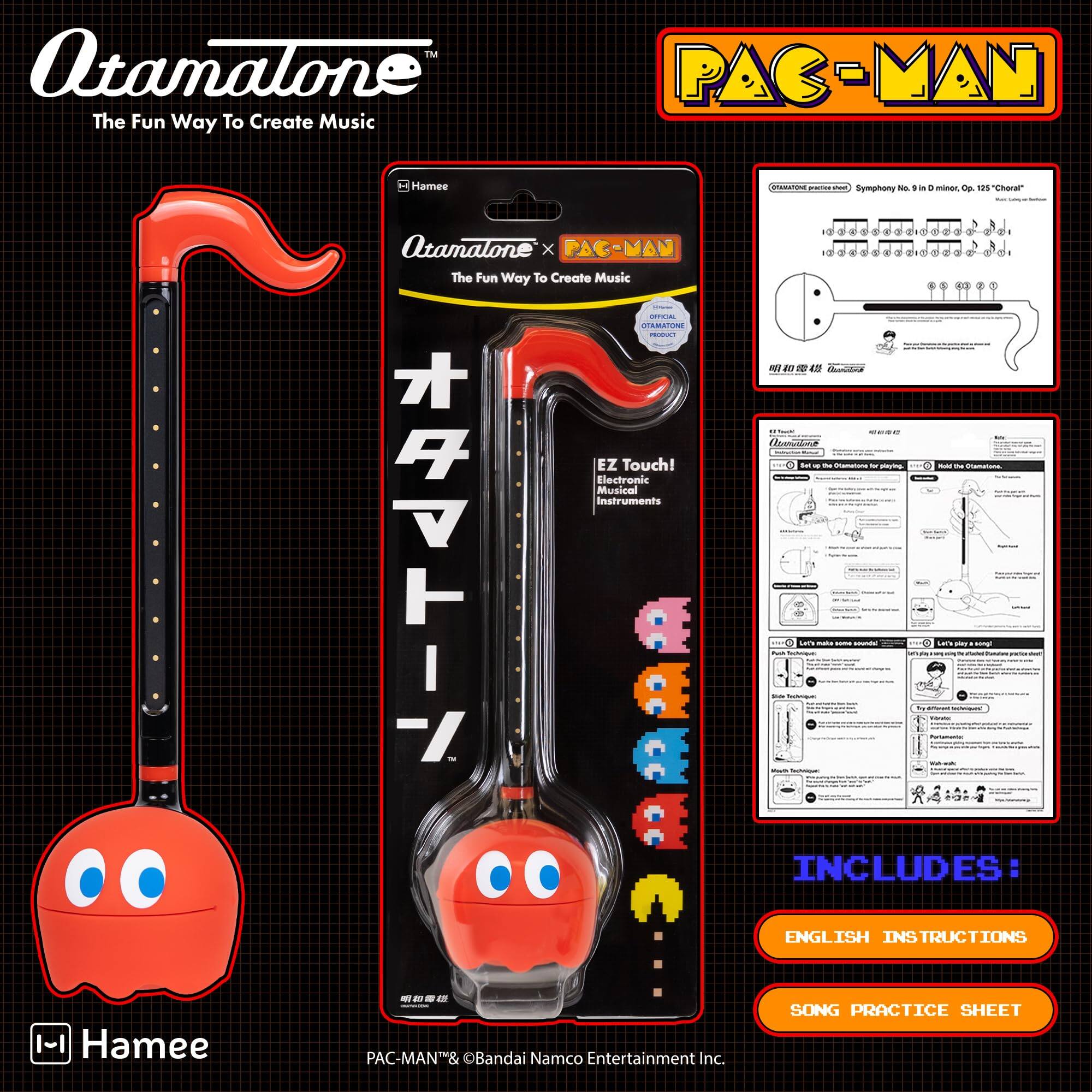 Otamatone  
The Fun Way To Create Music  

PAC-MAN  
The Fun Way To Create Music  

Hamee  
Otamatone x PAC-MAN  

EZ Touch!  
Electronic Musical Instruments  

Symphony No. 9 in D minor, Op. 125 "Cheere"  

INCLUDES:  
ENGLISH INSTRUCTIONS  
SONG PRACTICE SHEET  

PAC-MAN® & ©Bandai Namco Entertainment Inc.