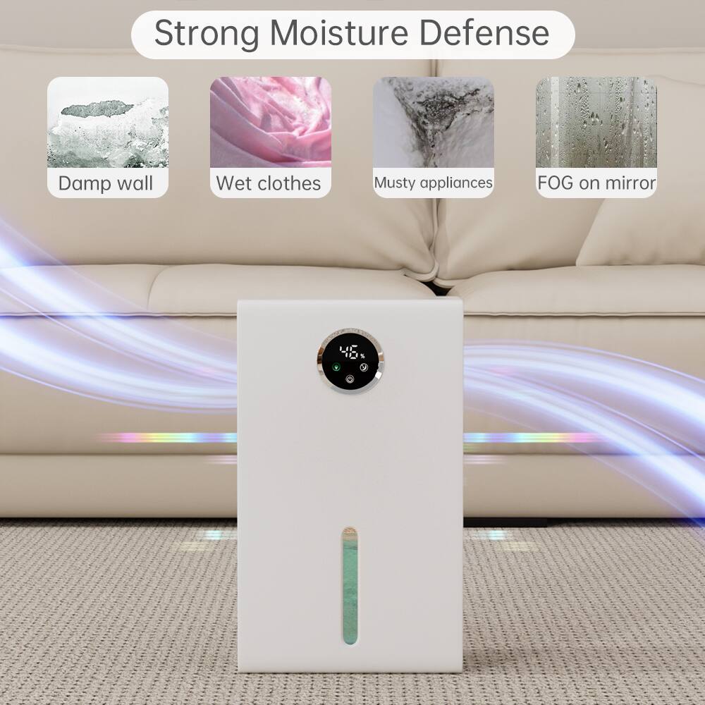 Strong Moisture Defense

- Damp wall
- Wet clothes
- Musty appliances
- FOG on mirror