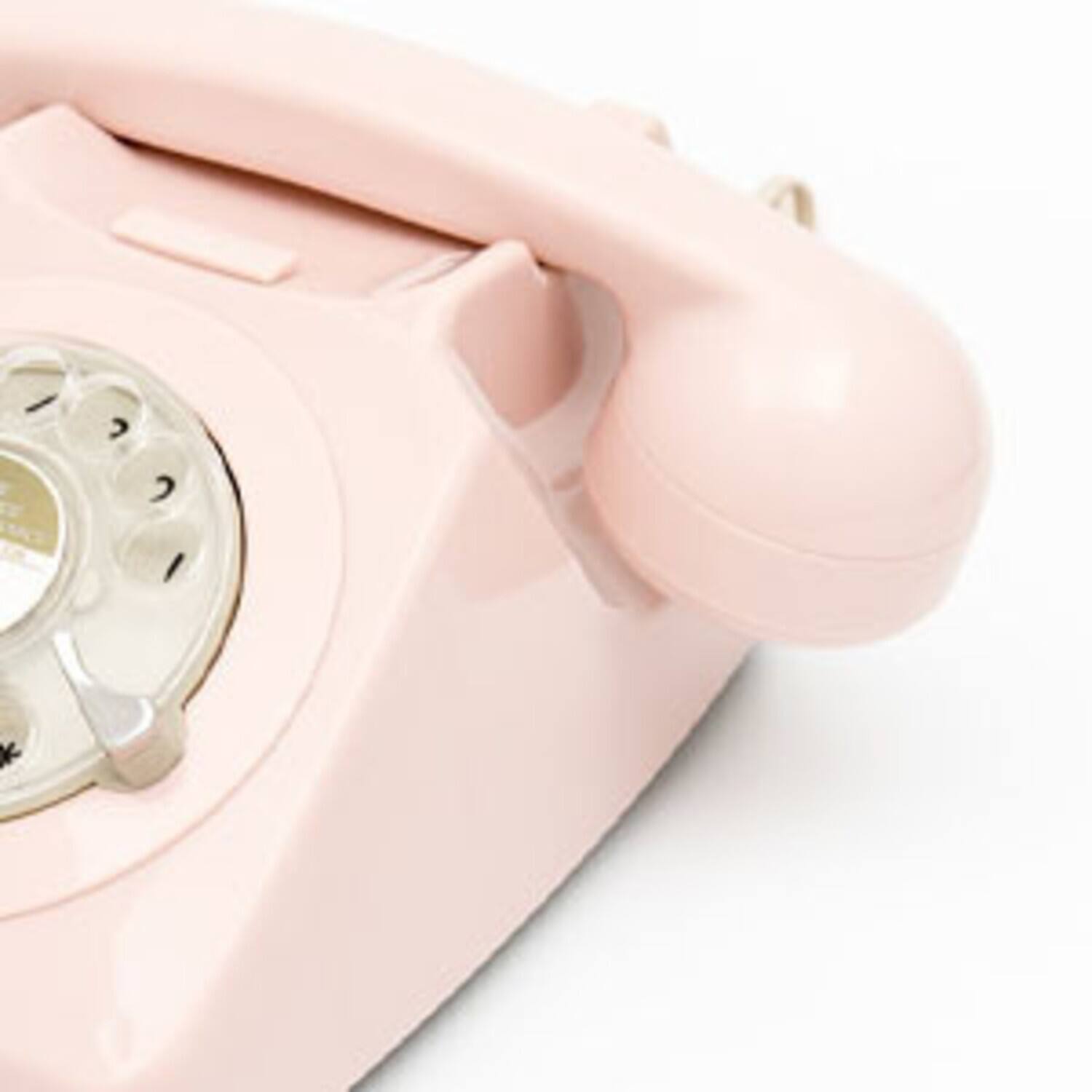 Alt View 3. PopMarket - GPO Retro GPO746RP 746 Desktop Rotary Dial Telephone - Carnation Pink   - MISC ACCESSORY - Pink.