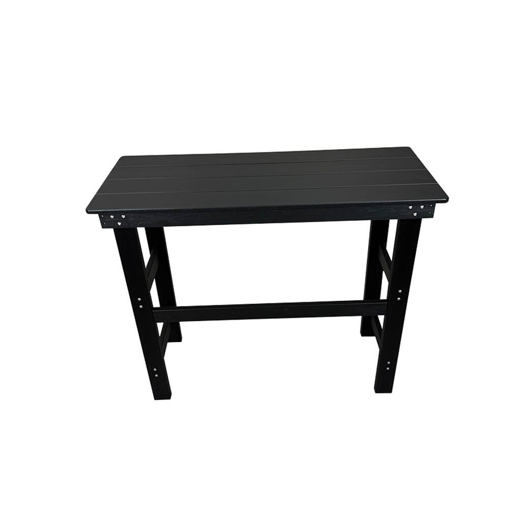 Alt View 1. Fortune Candy - HDPE Patio Bar Set, Outdoor Bar Stools with Table, Weather Resistant, for Poolside, Garden, Yard, Balcony (3 Piece) - Black.