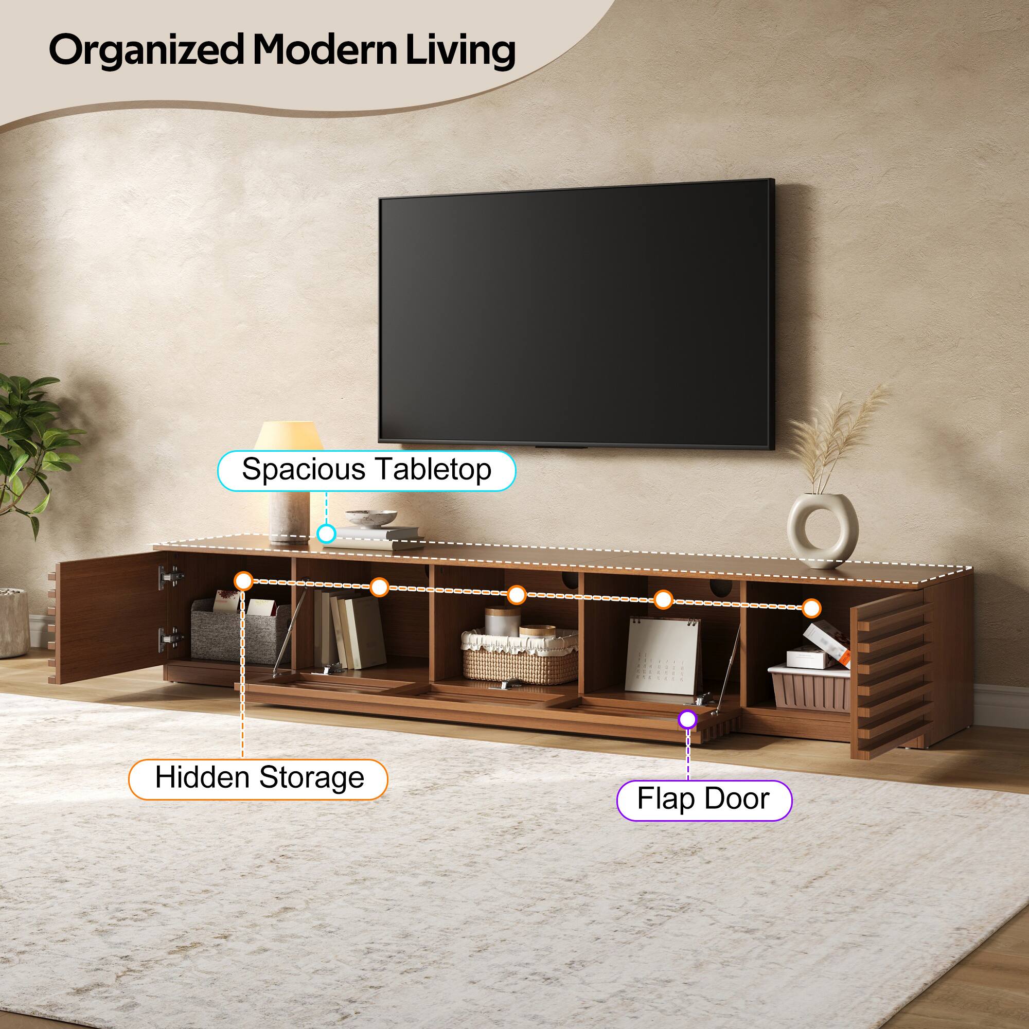 Organized Modern Living  
Spacious Tabletop  
Hidden Storage  
Flap Door