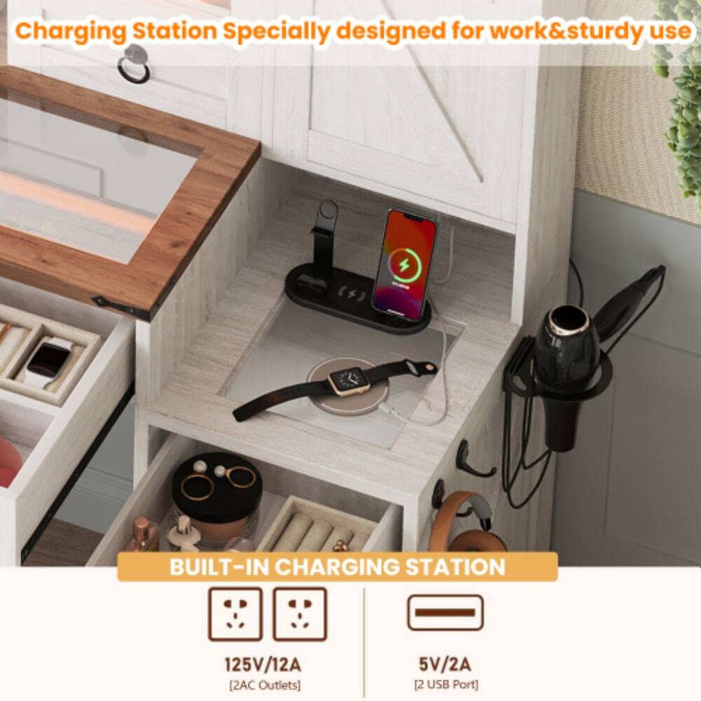 Charging Station Specially designed for work & sturdy use

BUILT-IN CHARGING STATION
125V/12A (2 AC Outlets)
5V/2A (2 USB Ports)