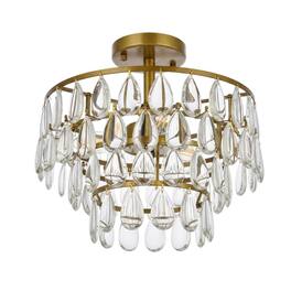 Elegant Lighting - Mila 14 inch flush mount in - Brass