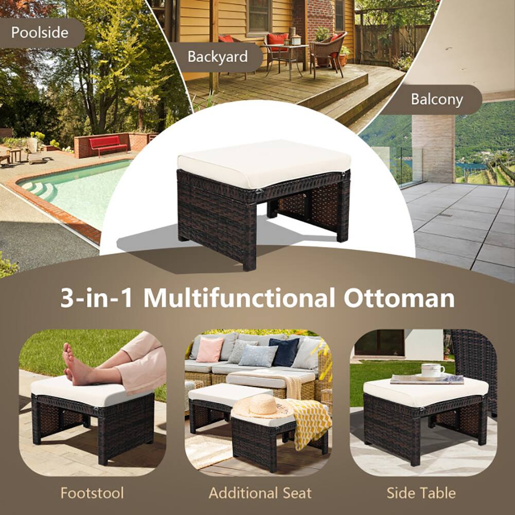 Poolside Backyard Balcony  
3-in-1 Multifunctional Ottoman  
Footstool  
Additional Seat  
Side Table