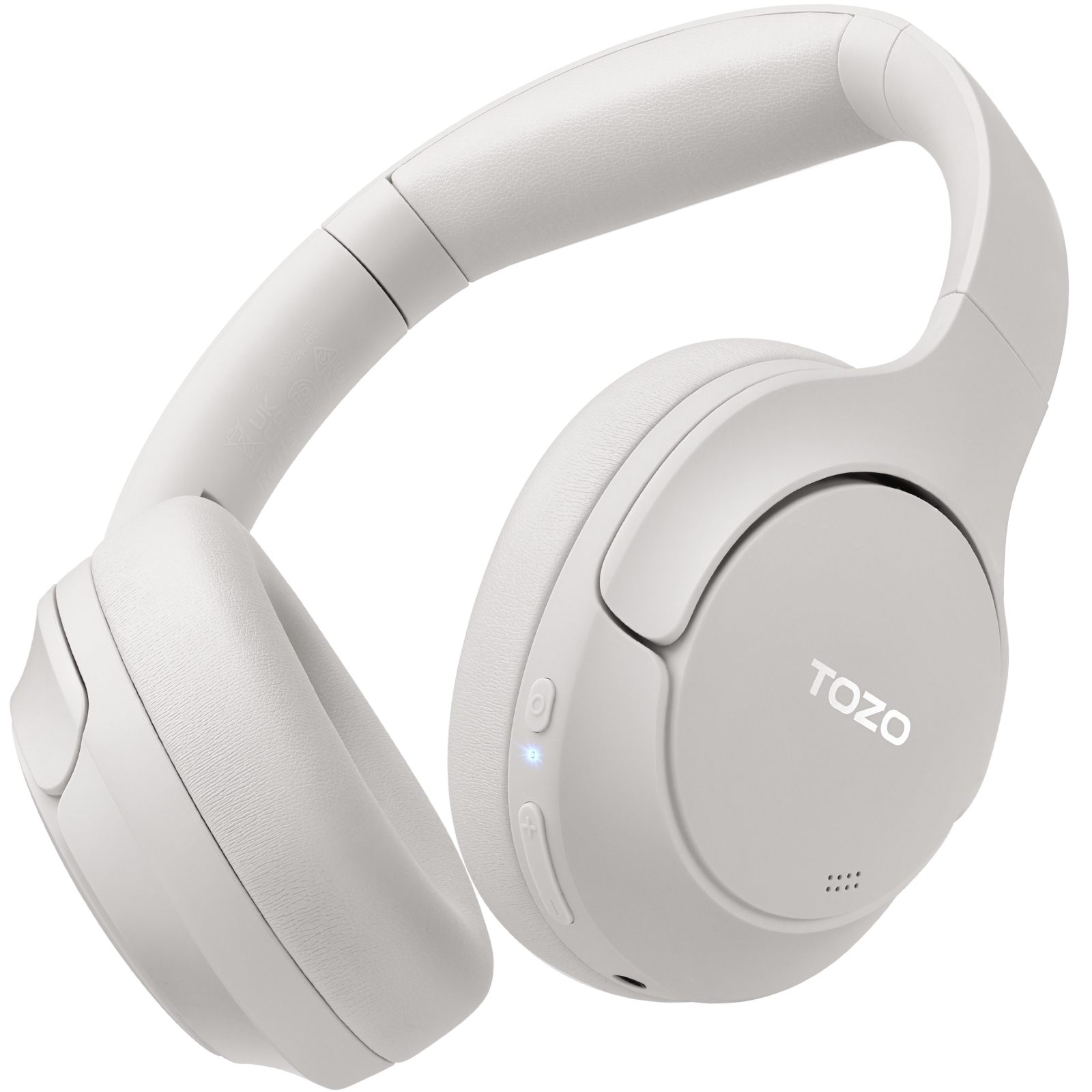 Front. TOZO - TOZO H10 Hybrid Active Noise Cancelling Wireless Headphones - White.