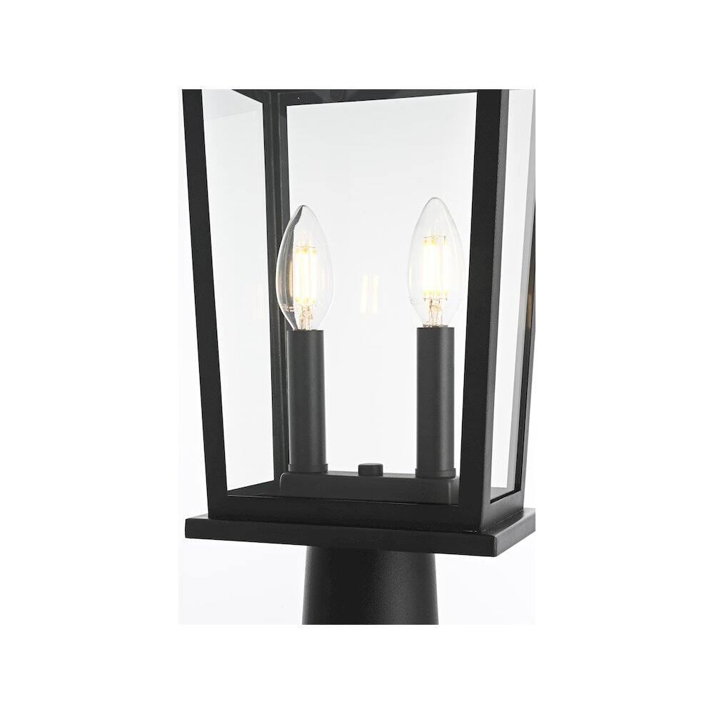 Alt View 3. Elegant Lighting - Berks 7 inch Outdoor Pendant in Black - Black.