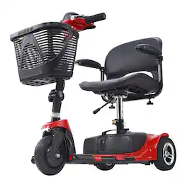 Loheer - 3 Wheel Folding Mobility Scooter Adults Seniors 12 Mile Range 265lb Capacity Electric Powered Travel Wheelchair - Blue