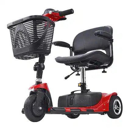 Front. Loheer - Loheer 3 Wheel Folding Mobility Scooter Adults Seniors 12 Mile Range 265lb Capacity Electric Powered Travel Wheelchair - Blue.