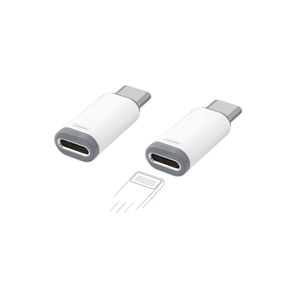 Alt View 1. Qixxronics - (2pack) Lightning Female to USB C Male Adapter Compatible with Charging Data Sync for Type C iPhone iPad Samsung Android - White.
