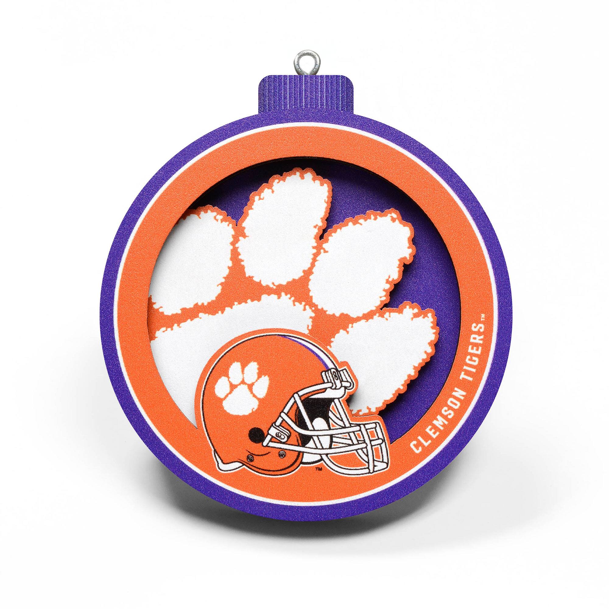 YouTheFan - Clemson Tigers 3D Logo Series Ornament - Multicolor