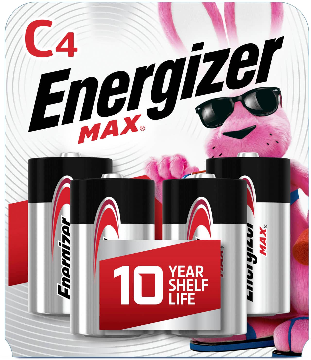 Front. Energizer - MAX C Batteries (4 Pack), C Cell Alkaline Batteries - Silver.