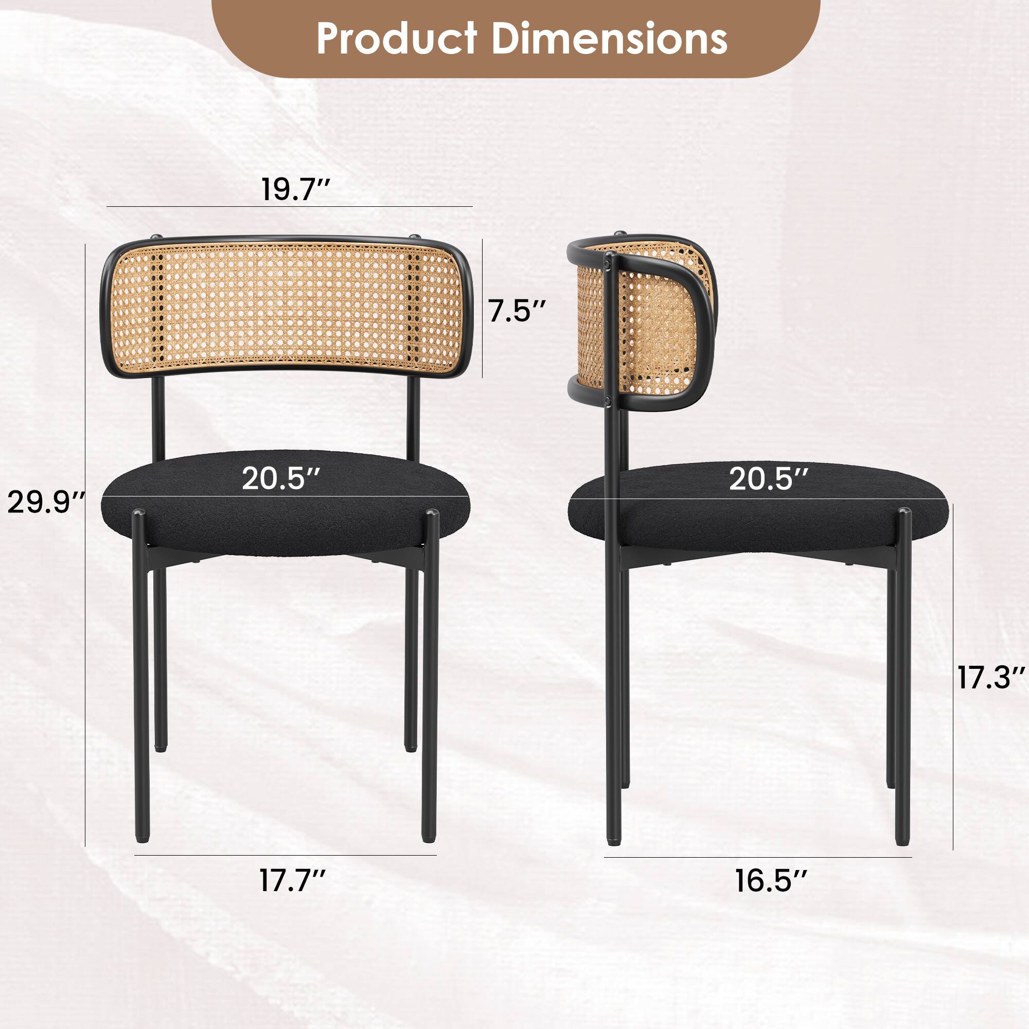 Product Dimensions

19.7"  
7.5"  
29.9"  
20.5"  
20.5"  
17.3"  
17.7"  
16.5"