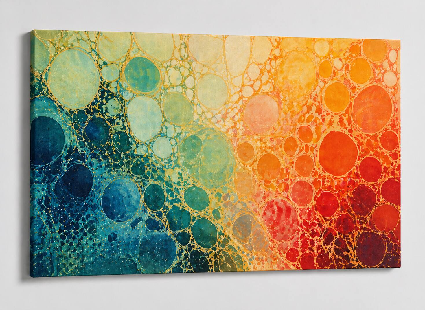 FC Design Large Canvas 24x36" Cellular Abstract Colorful Network ...