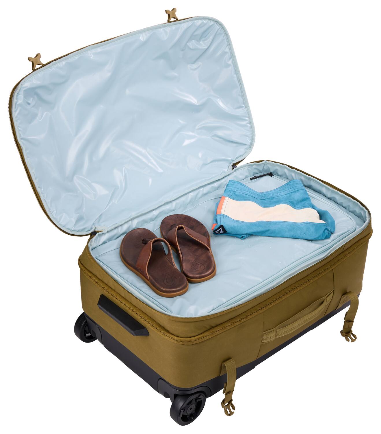 Angle. Thule - Aion Wheeled Duffel – 70cm Eco-Friendly Rolling Travel Bag - Nutria Brown.