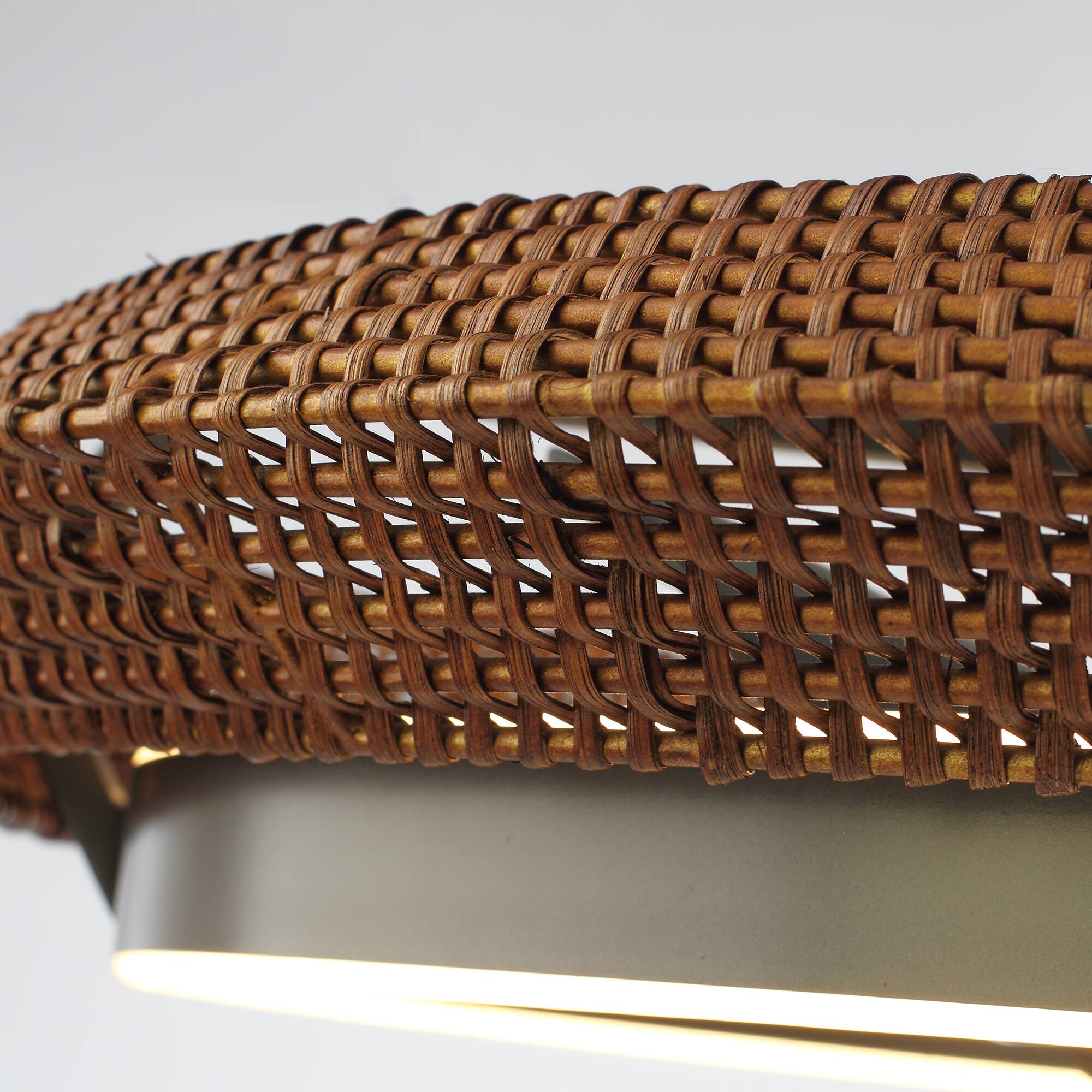 Alt View 8. Parrot Uncle - 24" Farmhouse Balck Hand Rattan LED Fandelier Ceiling Fan with Remote - Black.