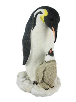 Veronese Design - Mother And Child Penguin Statue Baby Chick - White