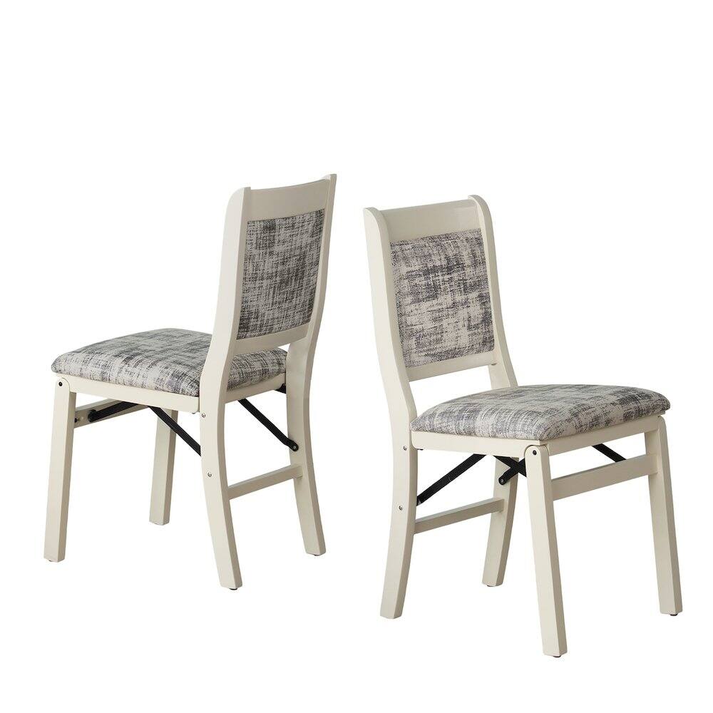 Left. East West Furniture - Waco Dining Chairs with PU Leather Seat - Linen White.