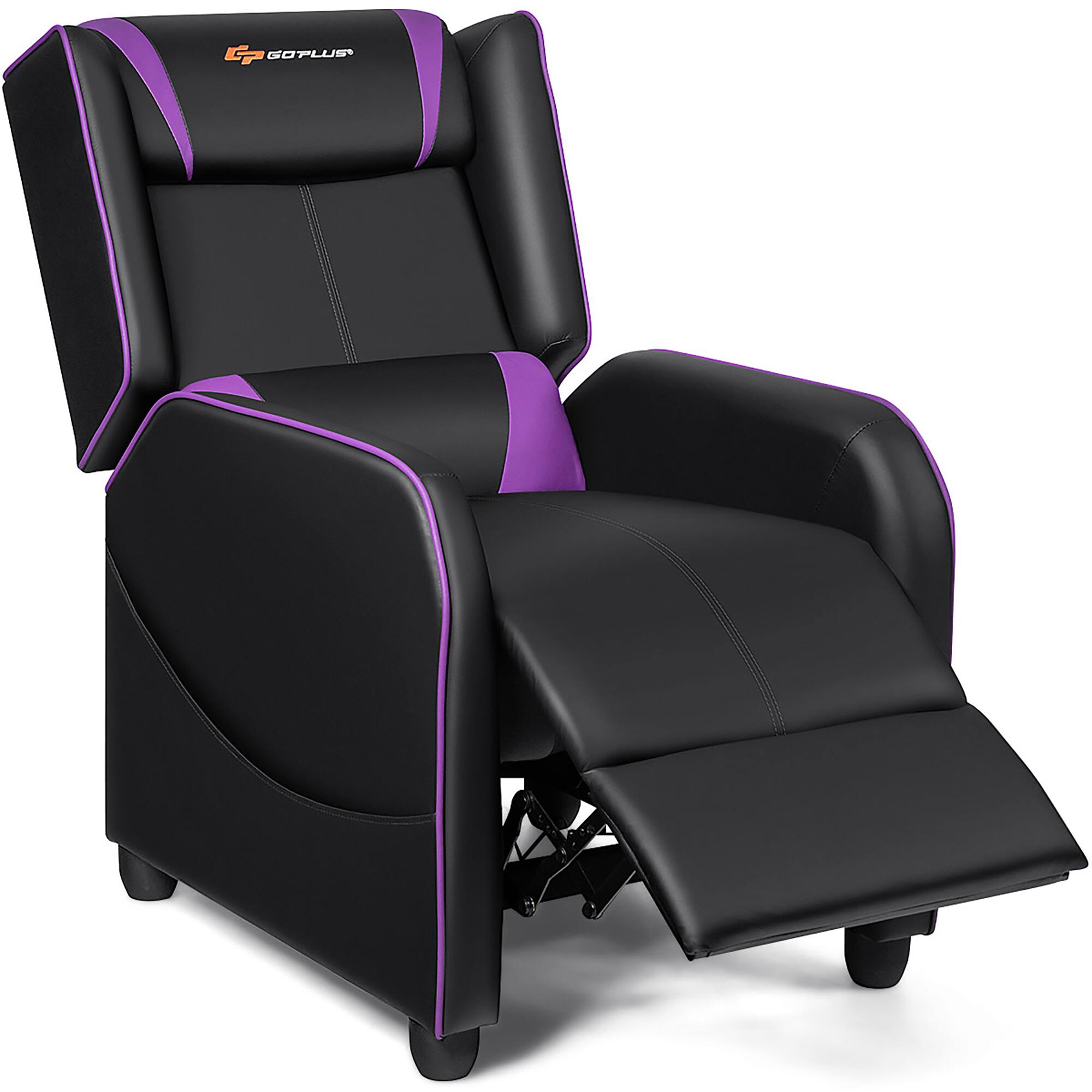 Alt View 17. Costway - Theater Style Massage Gaming Chair - Purple + Black.