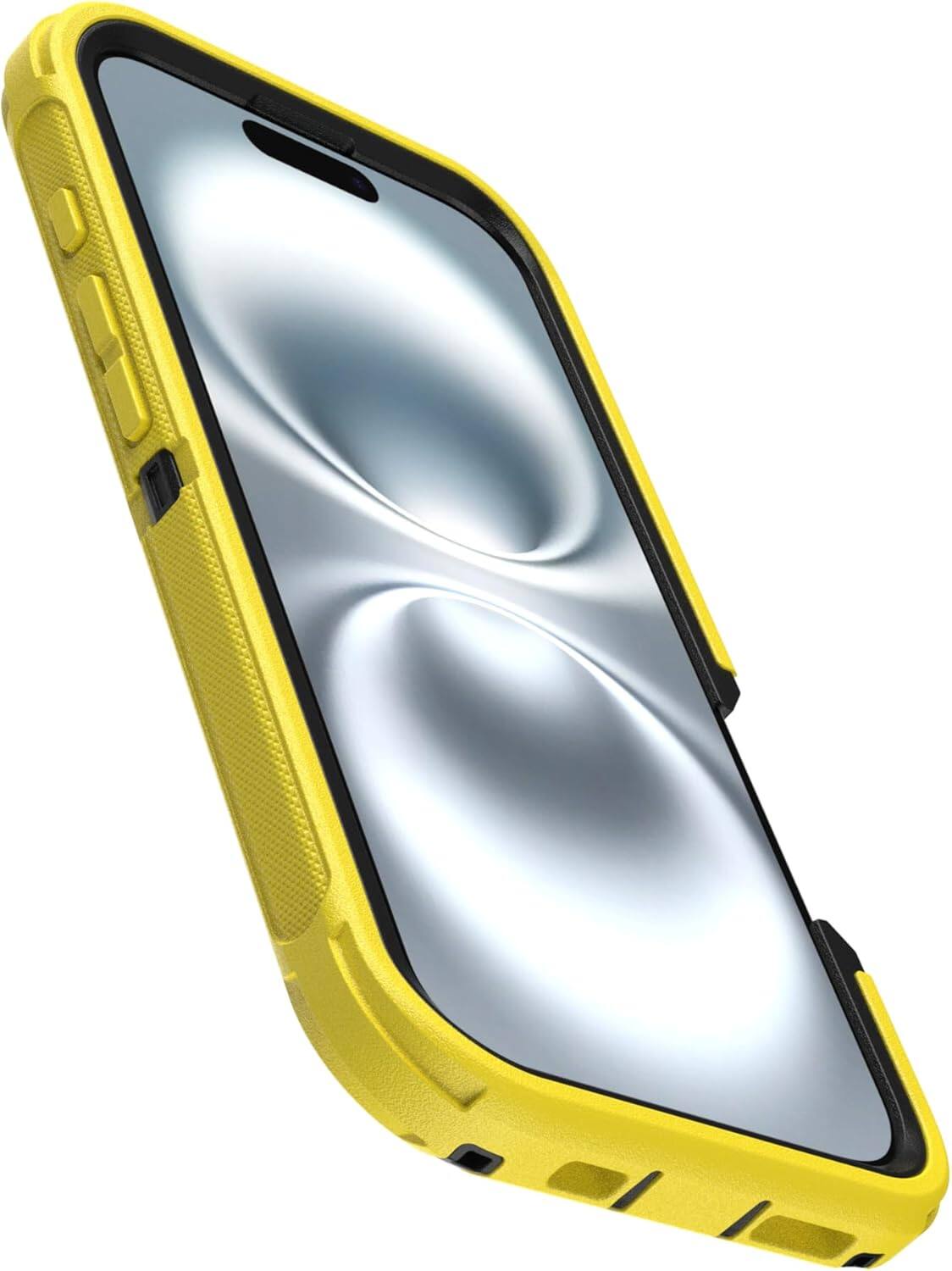 Back. OtterBox - OtterBox - Defender Series Pro Hard Shell for MagSafe for Apple iPhone 16 - Night Reverse (Yellow & Black).