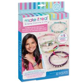 Make It Real - Rainbow Bling Bracelets Kit - Create 5 Unique Cord Charm Bracelets
