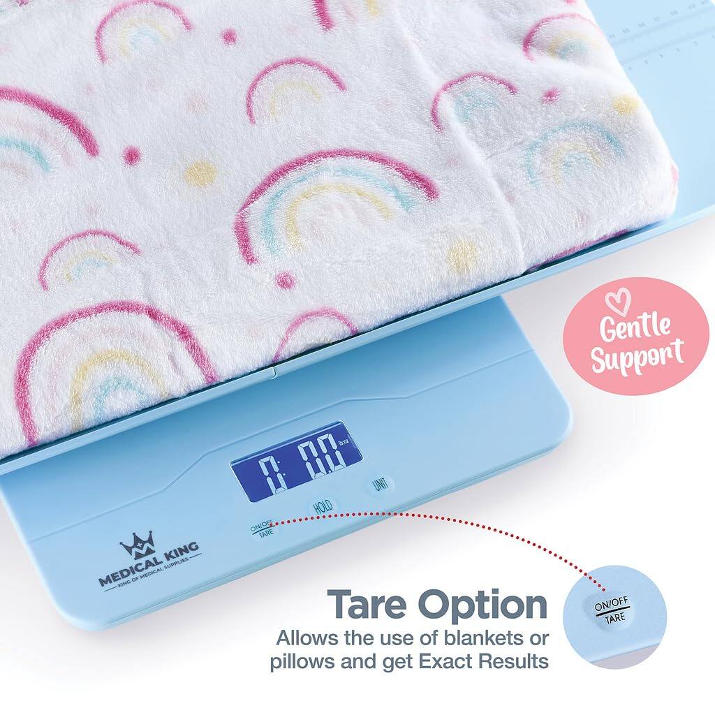 Gentle Support

Tare Option  
Allows the use of blankets or pillows and get Exact Results

ON/OFF TARE