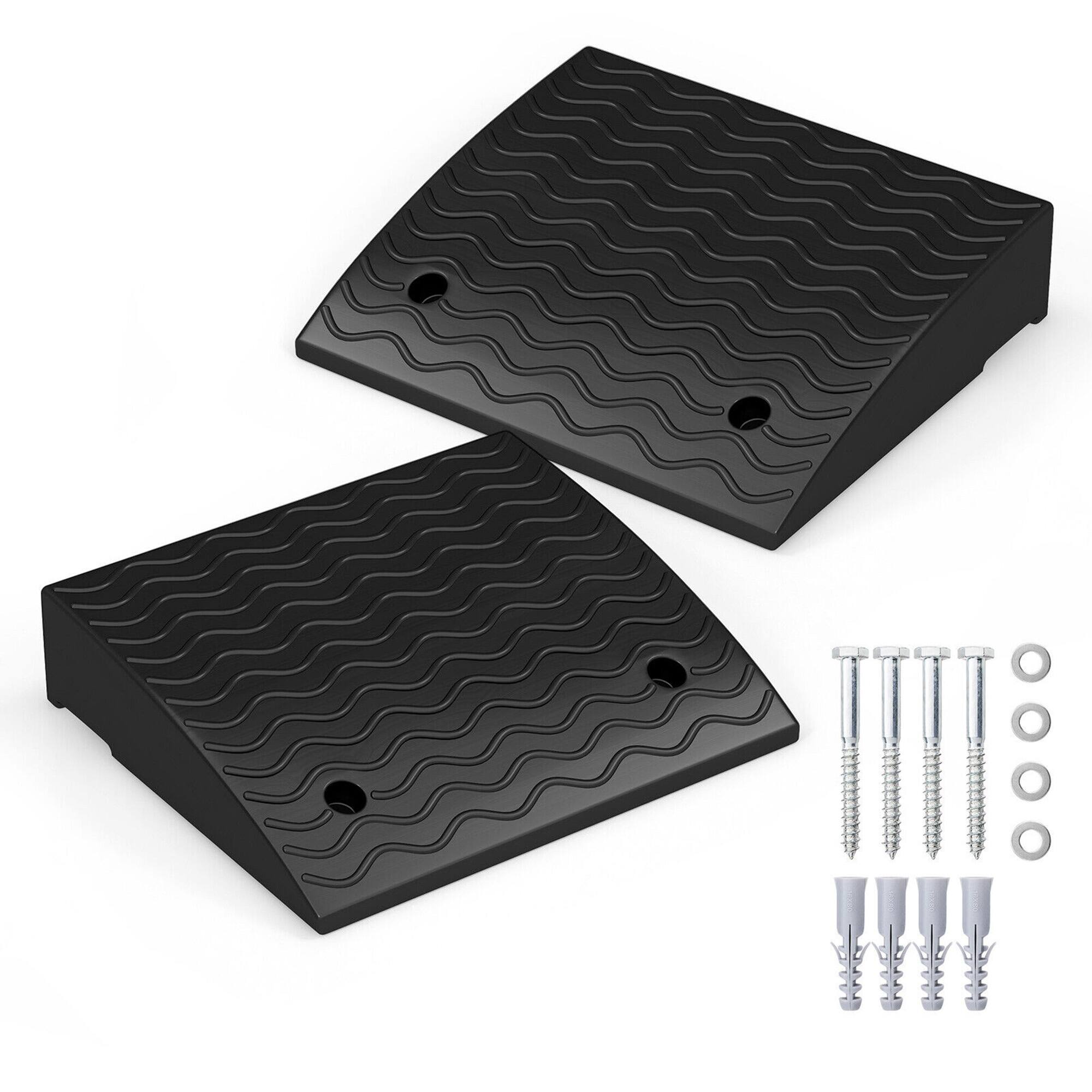 Alt View 9. Gymax - Gymax 2 Pack Rubber Curb Ramp w/ 6800 LBS Load Capacity 4.5'' Raised Height Wheelchairs - Black.