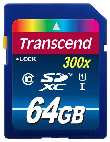 Front. Transcend - 64GB SDXC Memory Card - Blue.