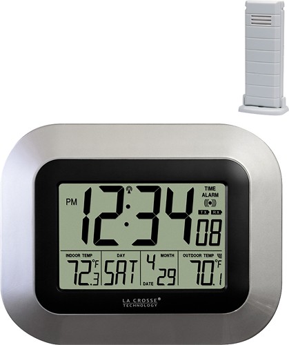La Crosse Technology WS-8115U-S-INT Atomic Digital Wall Clock with Indoor and 