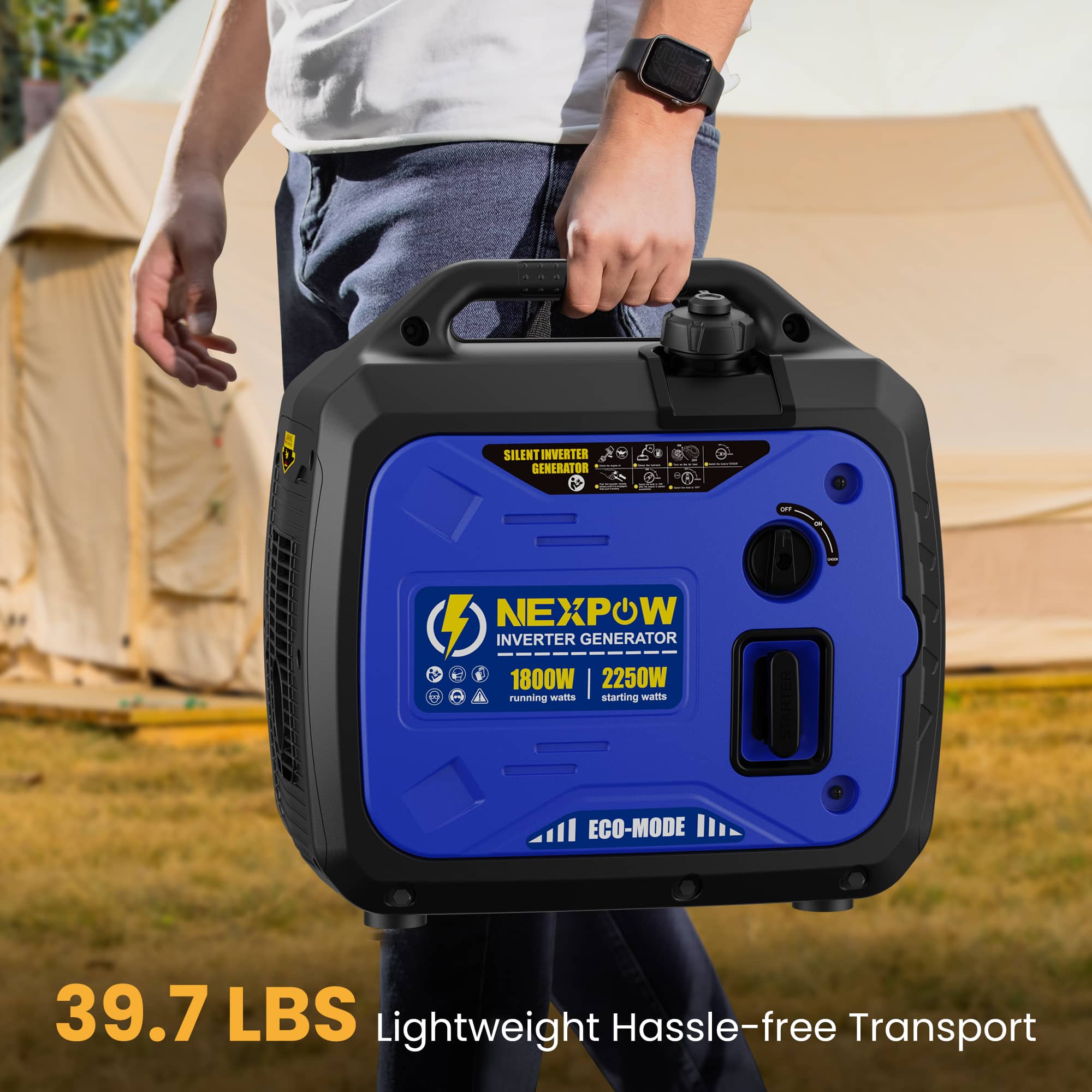 NEXPOW 2250 Watt Smart Portable Inverter Generator with Super