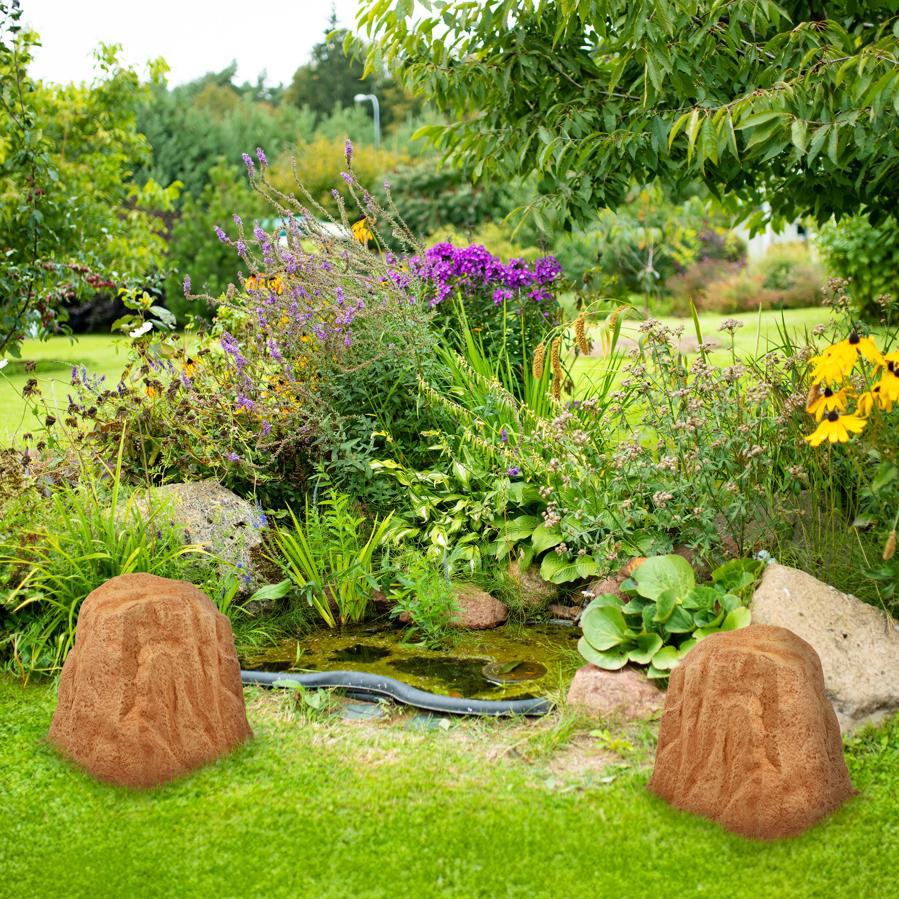Alt View 8. Sunnydaze - Set of 2 Artificial Polyresin Landscape Rocks with Stakes - Sand.