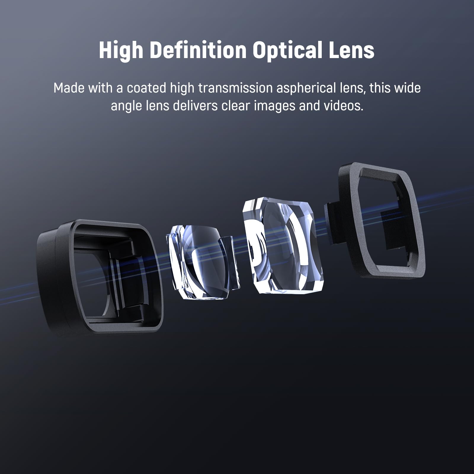 High Definition Optical Lens

Made with a coated high transmission aspherical lens, this wide angle lens delivers clear images and videos.