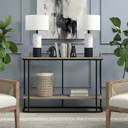 Hudson&Canal - Liana 24" Tall Table Lamp with Fabric Shade in Marble/Black/White