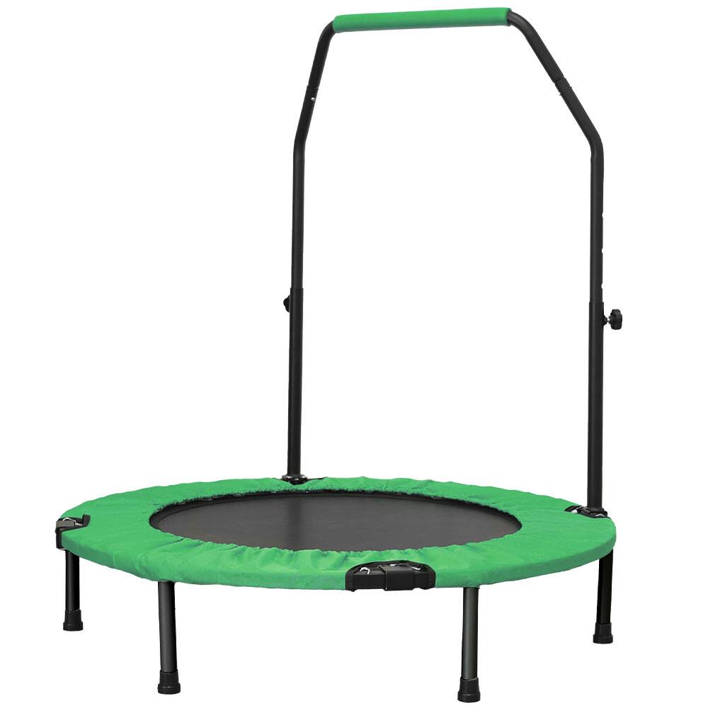Ainfox - 40inch Foldable Mini Trampoline Fitness Rebounder with Adjustable Foam Handle - Green