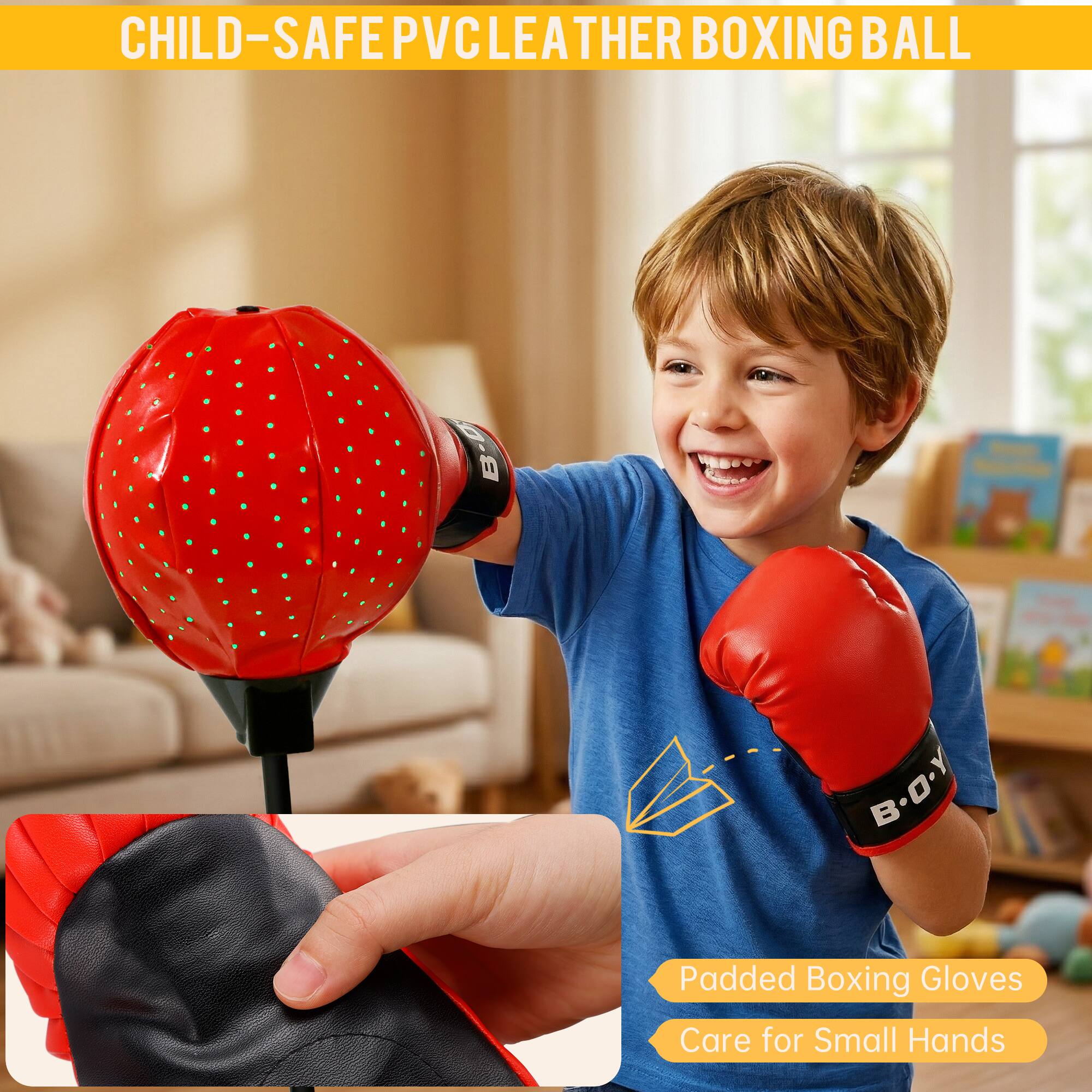 CHILD-SAFE PVC LEATHER BOXING BALL

Padded Boxing Gloves

Care for Small Hands