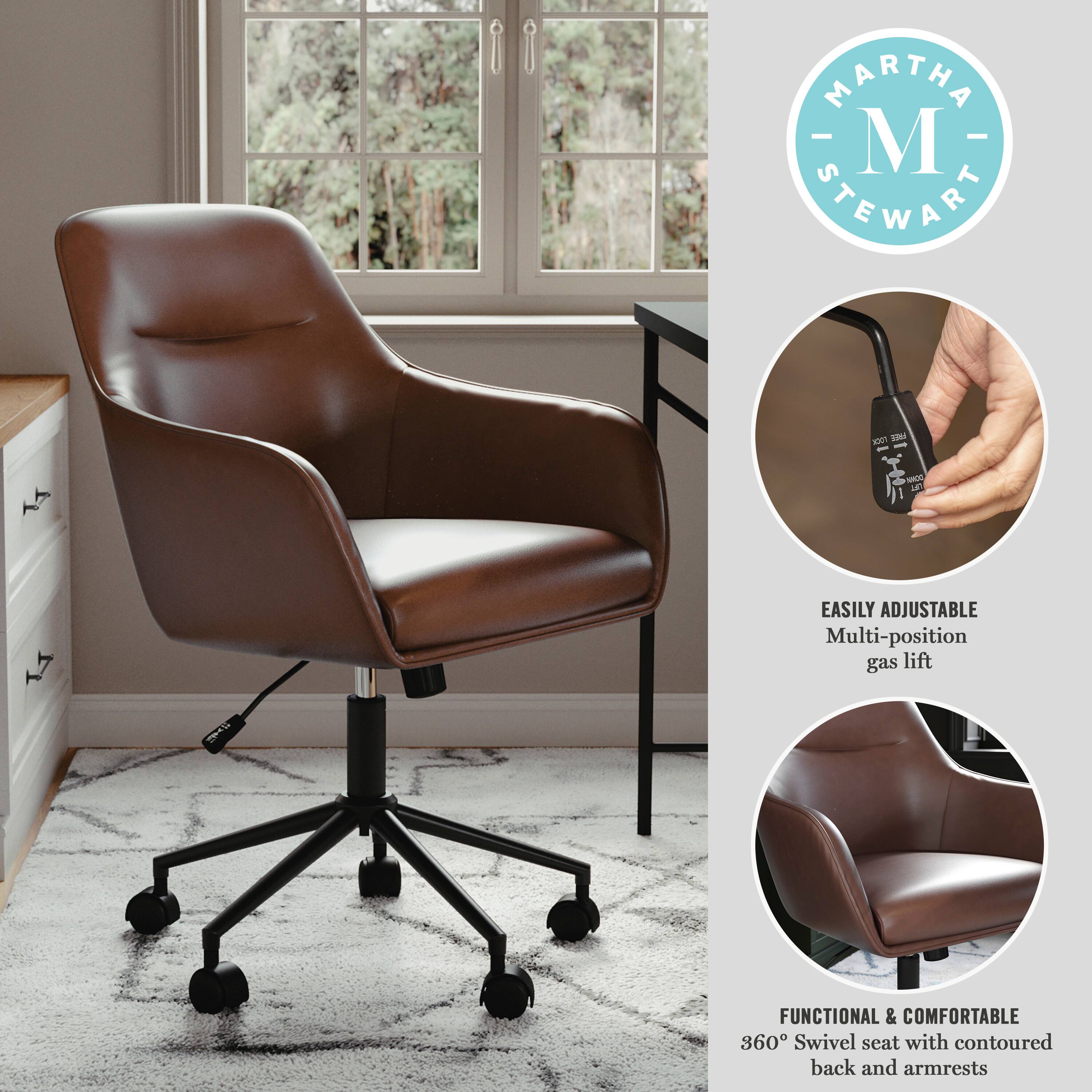 MARTHA STEWART XX u - NHOTE MT EASILY ADJUSTABLE Multi-position gas lift FUNCTIONAL & COMFORTABLE 360 Swivel seat with contoured back and armrests