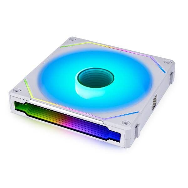 Back. Lian Li - Lian Li UNI Fan SL-Infinity 120 RGB 3-Pack White Fans with Controller - UF-SLIN120-3W - White.