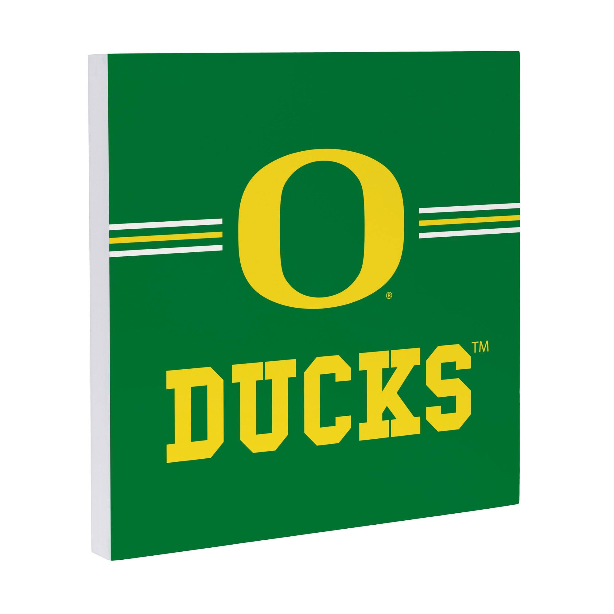 Alt View 1. Evergreen Enterprises - Oregon Ducks 12" x 12" Wood Wall Sign - Multicolor.