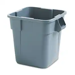 RubberMaid - Square Brute Container, 28 gal, Polyethylene, Gray