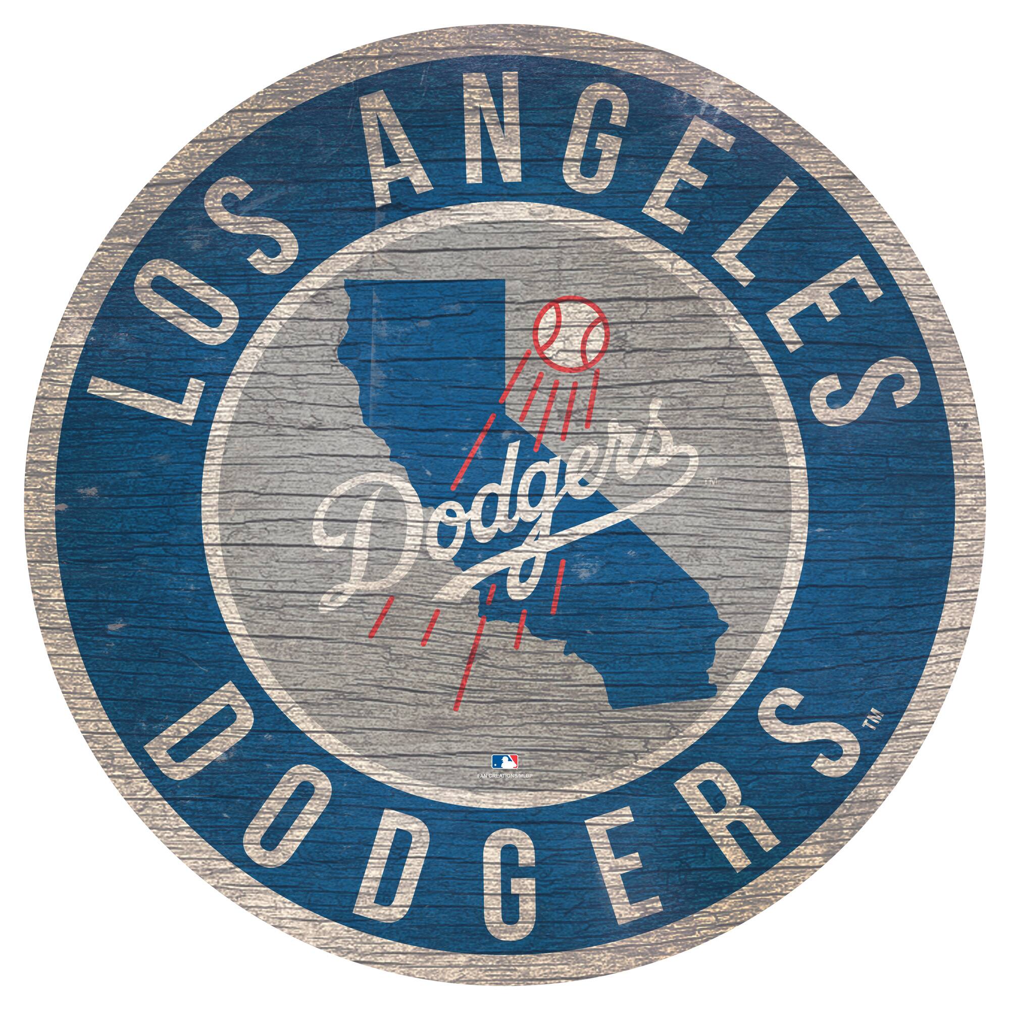 Los Angeles Dodgers 12'' x 12'' State Circle Sign