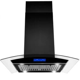 Lycvki - 36 inches - Externally Vented - Island Range Hood - Black