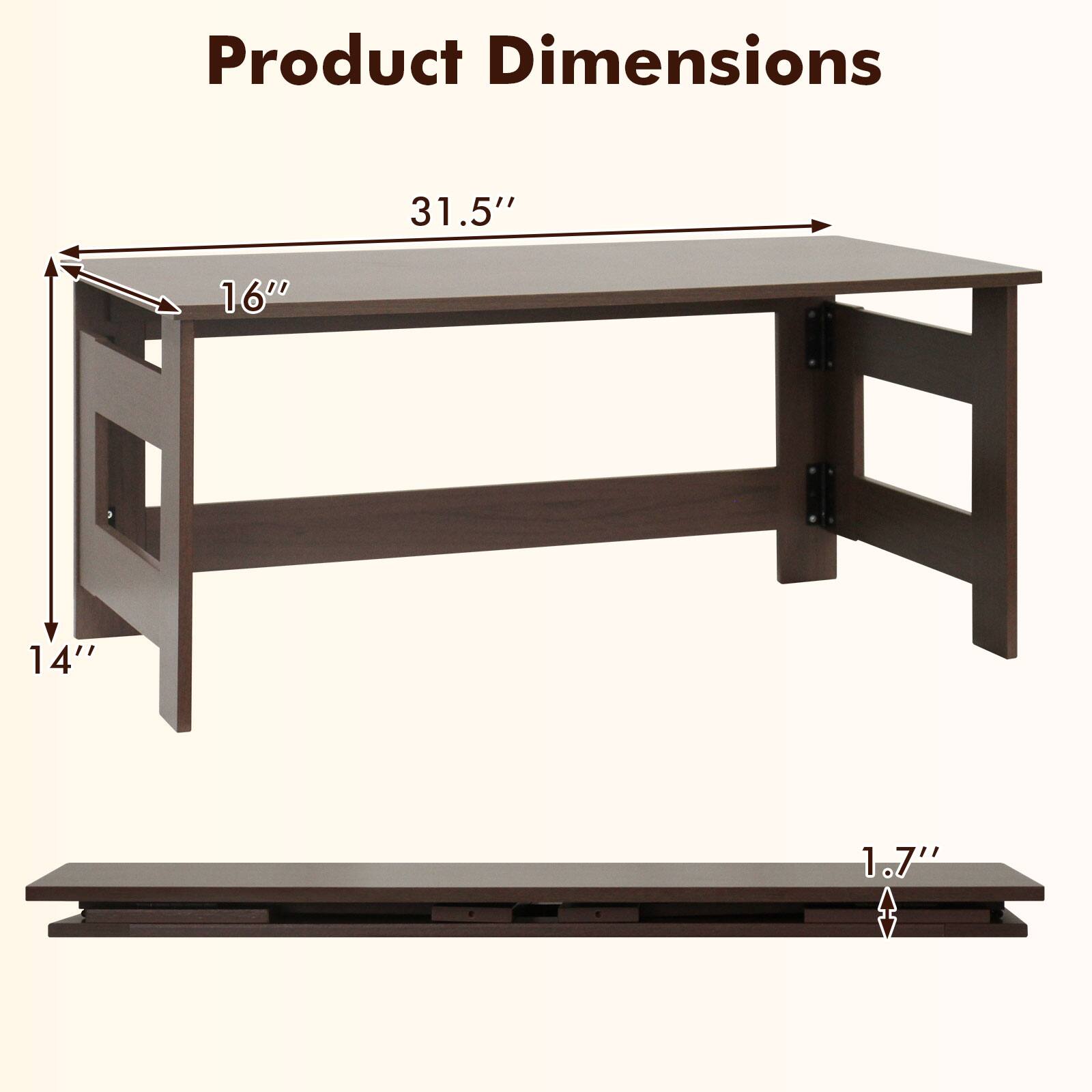 Product Dimensions: 31.5" x 16" x 14" x 1.7"