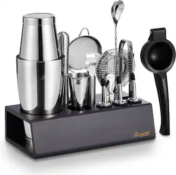 KITESSENSU - Boston Shaker Set Mixology Bartender Kit Premium Cocktail Shaker Kit with Stand Professional Home Bar Tools Accessories